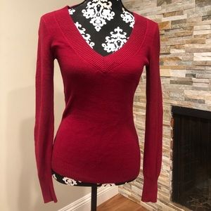 V-neck Red Sweater